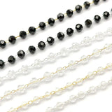 4mm Crystal Glass Faceted Beaded Chain for Jewelry Making DIY Necklace Bracelet