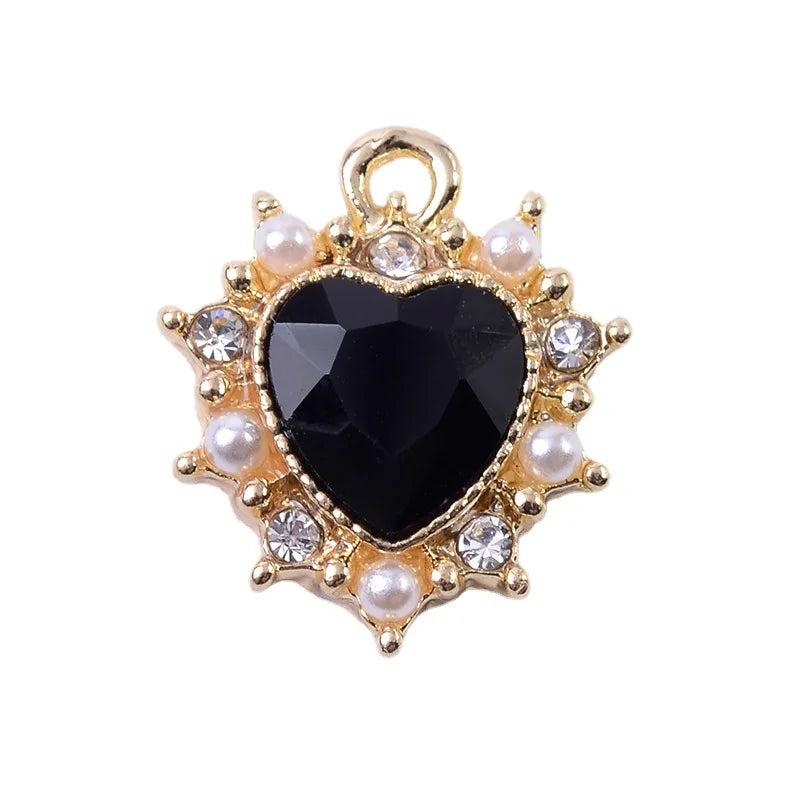 10pcs Romantic Love Heart Charm for Jewelry Making