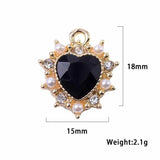 10pcs Romantic Love Heart Charm for Jewelry Making