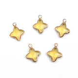 8PCS 14mm Glass Flower Pendant Charms for Jewelry Making DIY Brass Accessories