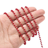 1M Crystal Beads Chain Stainless Steel 3.5mm Blue/Red/Black for Necklace