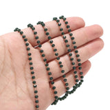 1M Crystal Beads Chain Stainless Steel 3.5mm Blue/Red/Black for Necklace