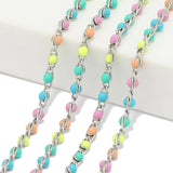 1M Colorful Enamel Beads Stainless Steel Necklaces Chains
