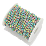 1M Colorful Enamel Beads Stainless Steel Necklaces Chains