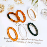 Resin Eardrop Acrylic Oval Shape Earring Accessories Chain Pendant