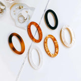 Resin Eardrop Acrylic Oval Shape Earring Accessories Chain Pendant