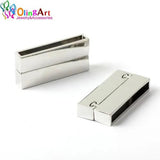 2Pcs/Lot Magnetic Leather Clasps Silver Ancient Jewelry Findings DIY