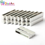 2Pcs/Lot Magnetic Leather Clasps Silver Ancient Jewelry Findings DIY