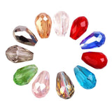 Teardrop Glass Beads 10x15mm ABS Colour Faceted Crystal Prism Spacer Beads
