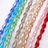 Teardrop Glass Beads 10x15mm ABS Colour Faceted Crystal Prism Spacer Beads