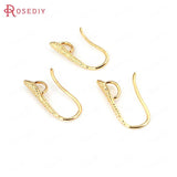 10PCS 20MM 24K Plated Brass Earring Hook DIY Jewelry Findings