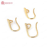 10PCS 20MM 24K Plated Brass Earring Hook DIY Jewelry Findings