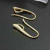 10PCS 20MM 24K Plated Brass Earring Hook DIY Jewelry Findings