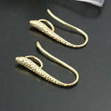 10PCS 20MM 24K Plated Brass Earring Hook DIY Jewelry Findings