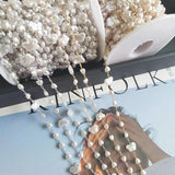 1m ABS Pearl Beaded Chain KC Love Heart Butterfly Beads Copper Chain DIY
