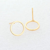 6PCS 10MM 14K Brass Circle Stud Earring Pins DIY Jewelry Findings