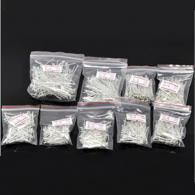 900pcs 0.7mm Silver Head Pins Findings Lot