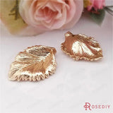 10PCS 12x17MM 24K Plated Brass Tree Leaf Charms DIY Jewelry Accessories