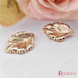 10PCS 12x17MM 24K Plated Brass Tree Leaf Charms DIY Jewelry Accessories
