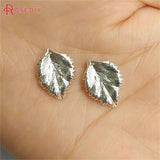 10PCS 12x17MM 24K Plated Brass Tree Leaf Charms DIY Jewelry Accessories