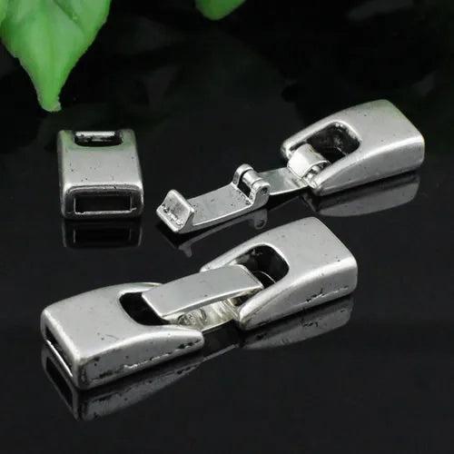 Antique Silver Fold Over Lobster Clasp for Necklace Bracelet 5 sets