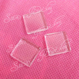 20pcs 25mm Clear Square Acrylic Glass Cabochons for DIY Pendant Tray Setting