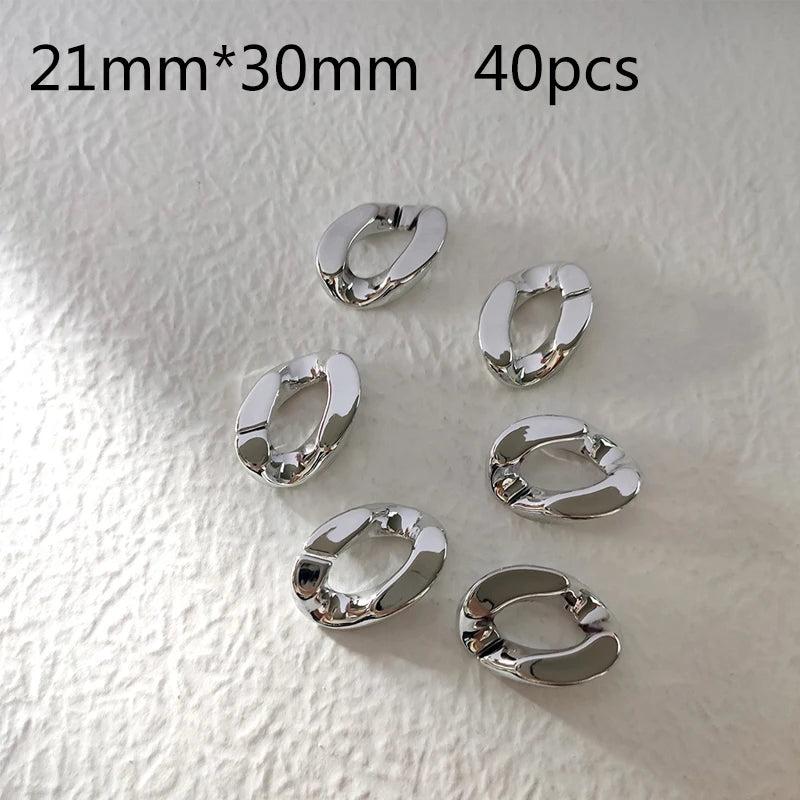Silver Acrylic Chain Link for Jewelry Making DIY Bag Decoration