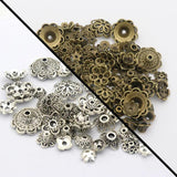 150pcs Tibetan Antique Silver Flower Bead End Caps Jewelry Making Findings