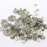 150pcs Tibetan Antique Silver Flower Bead End Caps Jewelry Making Findings