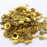 150pcs Tibetan Antique Silver Flower Bead End Caps Jewelry Making Findings