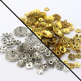 150pcs Tibetan Antique Silver Flower Bead End Caps Jewelry Making Findings