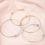 5pcs 65mm Adjustable Stainless Steel DIY Bangle Gold-Plate Bracelet