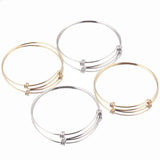 5pcs 65mm Adjustable Stainless Steel DIY Bangle Gold-Plate Bracelet