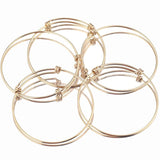 5pcs 65mm Adjustable Stainless Steel DIY Bangle Gold-Plate Bracelet