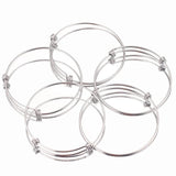 5pcs 65mm Adjustable Stainless Steel DIY Bangle Gold-Plate Bracelet