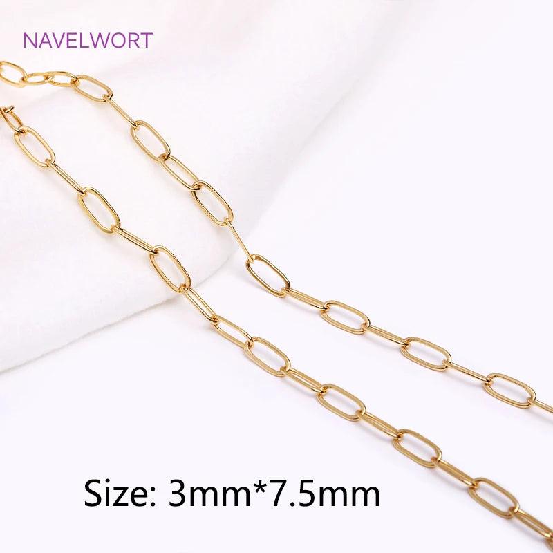 18K Plated Heart Shape Cable Chain DIY Necklace Supplies