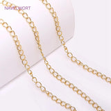 18K Plated Heart Shape Cable Chain DIY Necklace Supplies