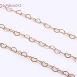 18K Plated Heart Shape Cable Chain DIY Necklace Supplies