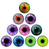 12 Pairs 14mm Thin Glass Cabochons Doll Eyes Chips for DIY Crafts BH172