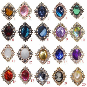 10Pcs 25x32mm Crystal Rhinestone Embellishments DIY Weddings Accessories