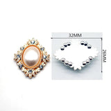 10Pcs Alloy Diamond Oval Pearl Accessories DIY Clothing Hair Jewelry