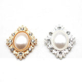 10Pcs Alloy Diamond Oval Pearl Accessories DIY Clothing Hair Jewelry