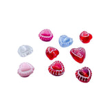 Acrylic Resin Eardrop Heart Bead Pendant for Jewelry Making 100pcs