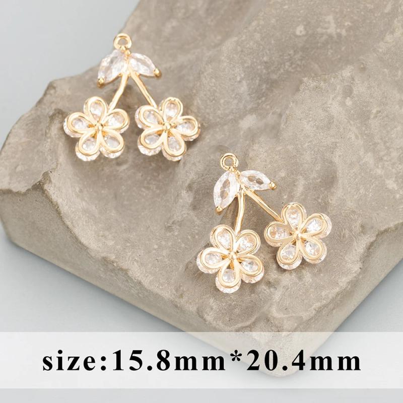 18k Rhodium Plated Zircon Copper Pendants 4 pcs/lot