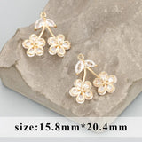 18k Rhodium Plated Zircon Copper Pendants 4 pcs/lot