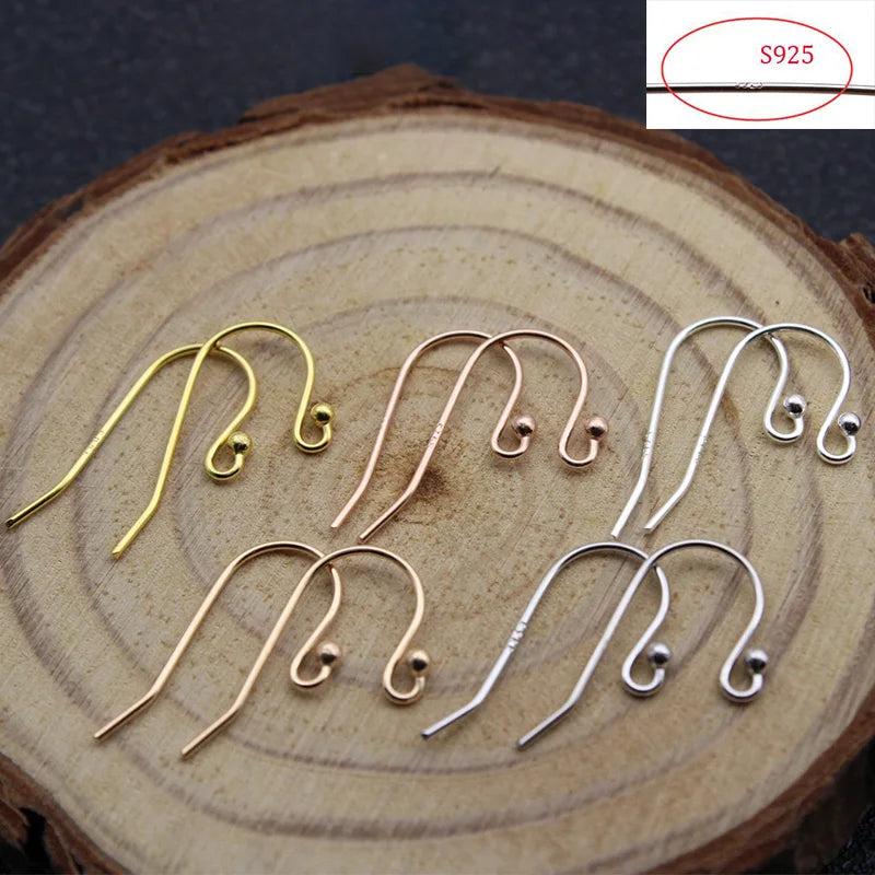 4pcs S925 Sterling Silver Earring Hooks for Jewelry Making