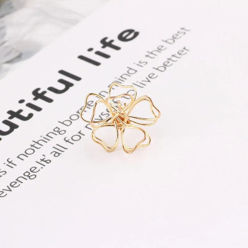 15mm Vintage Petal Stud Earrings Double Flowers 10pcs