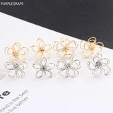 15mm Vintage Petal Stud Earrings Double Flowers 10pcs