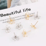 15mm Vintage Petal Stud Earrings Double Flowers 10pcs