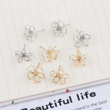 15mm Vintage Petal Stud Earrings Double Flowers 10pcs